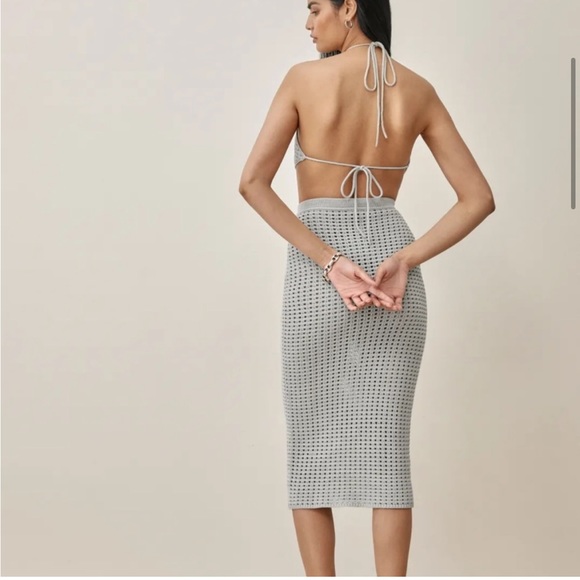 Reformation Circa Knit Skirt in Dove Gray - Picture 3 of 10